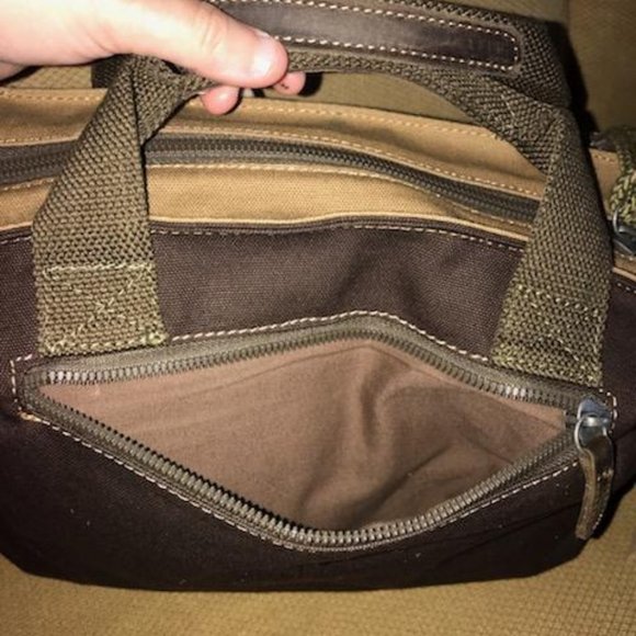 TSD Hidden Woods Canvas and Leather Brown Tote Bag electronics/computer case - Picture 8 of 16